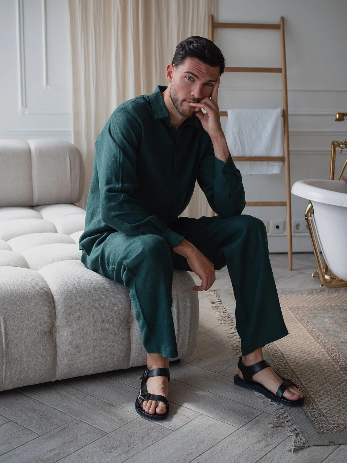 Костюм рубашка, брюки цвет Изумруд  (можно купить отдельно) Костюм рубашка, брюки цвет Изумруд  (можно купить отдельно)