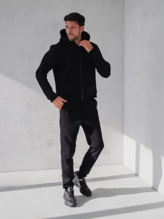 Купить Костюм утеплённый с флисовым подкладом цвет ЧЕРНЫЙ на молнии в фирменном магазине спортивной одежды Brillante.by