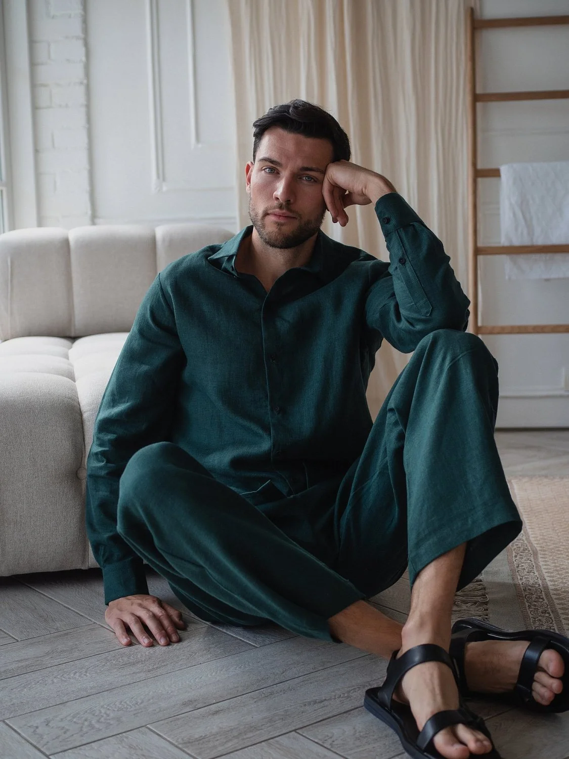 Костюм рубашка, брюки цвет Изумруд  (можно купить отдельно) Костюм рубашка, брюки цвет Изумруд  (можно купить отдельно)