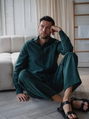 Костюм рубашка, брюки цвет Изумруд  (можно купить отдельно) Купить Костюм рубашка, брюки цвет Изумруд  (можно купить отдельно) в фирменном магазине спортивной одежды Brillante.by