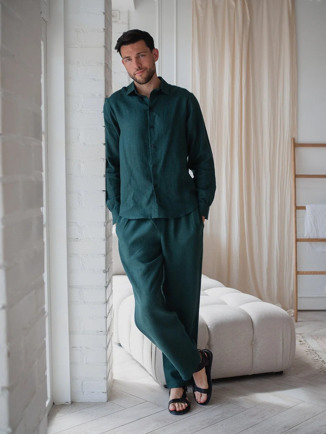 Костюм рубашка, брюки цвет Изумруд  (можно купить отдельно) Костюм рубашка, брюки цвет Изумруд  (можно купить отдельно)