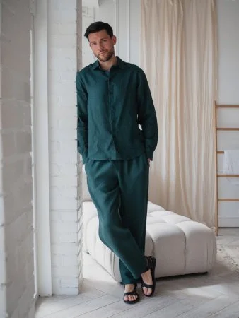 Костюм рубашка, брюки цвет Изумруд  (можно купить отдельно) Купить Костюм рубашка, брюки цвет Изумруд  (можно купить отдельно) в фирменном магазине спортивной одежды Brillante.by