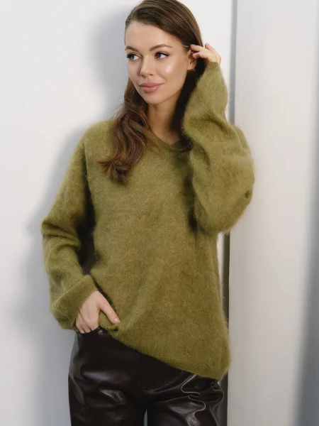 Свитер кашемировый цв.Оливка - в фирменном магазине спортивной одежды Brillante.by