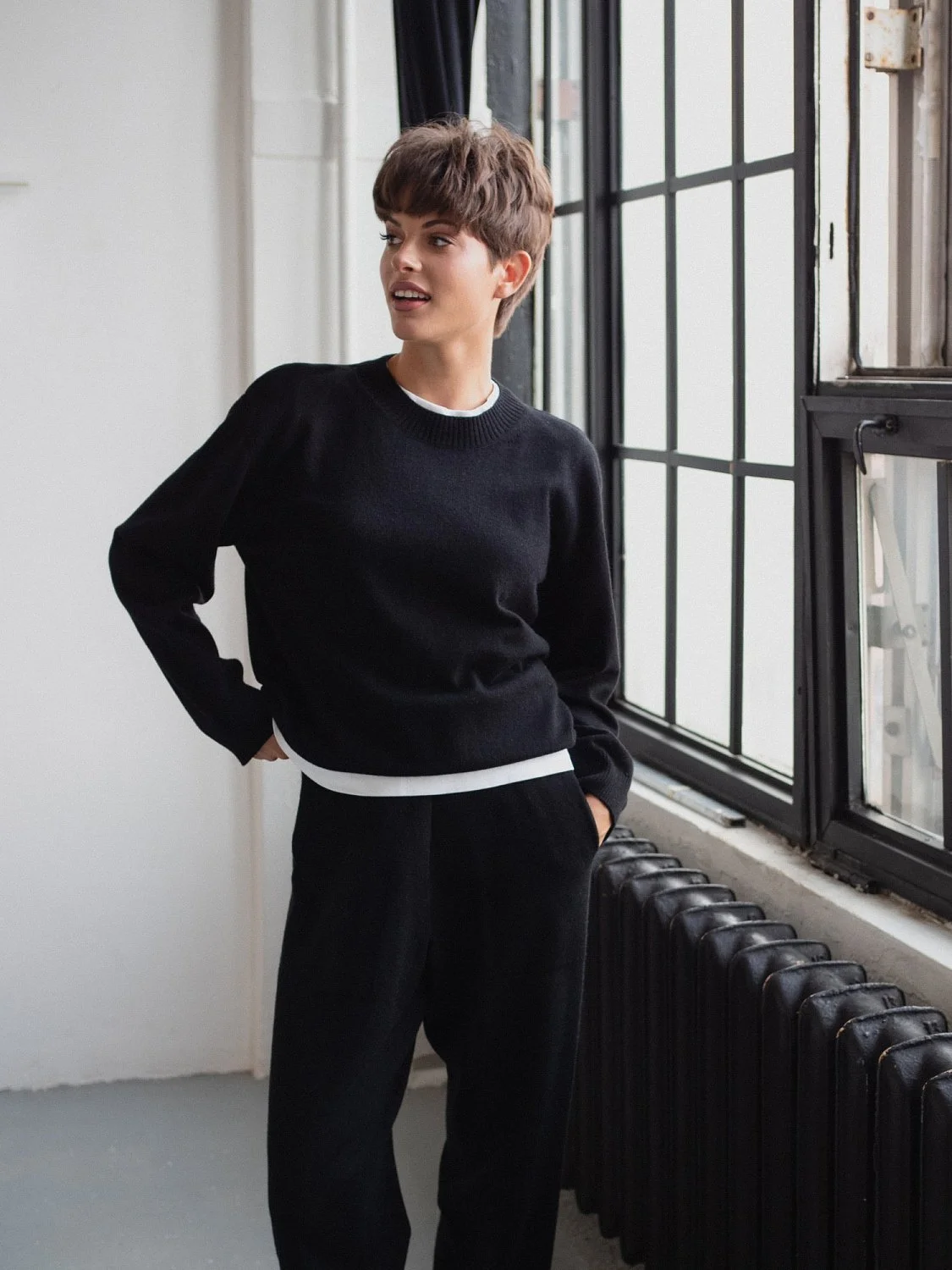 Костюм из ангоровой шерсти цвет ЧЕРНЫЙ