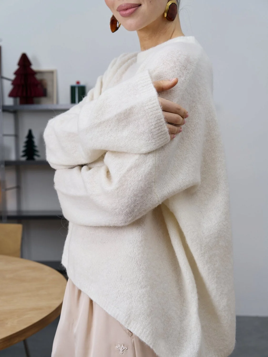 Свитер из мохера цвет Айвори