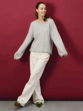 Купить Свитер кашемировый цв.серый меланж в фирменном магазине спортивной одежды Brillante.by