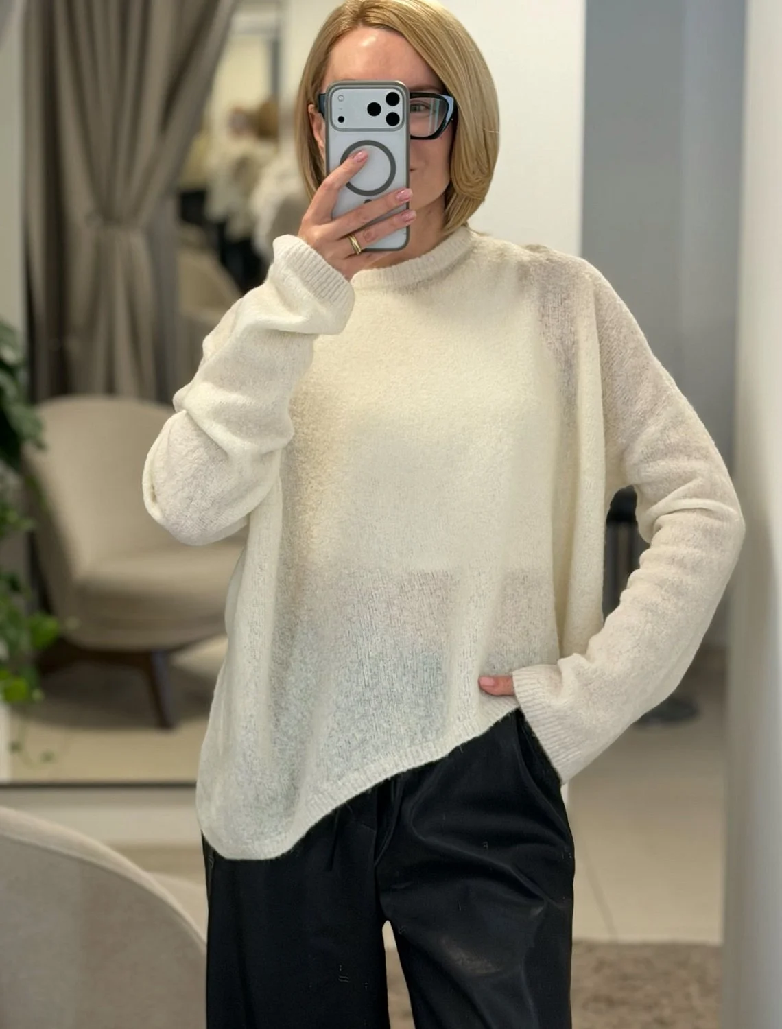 Свитер из мохера цвет Айвори