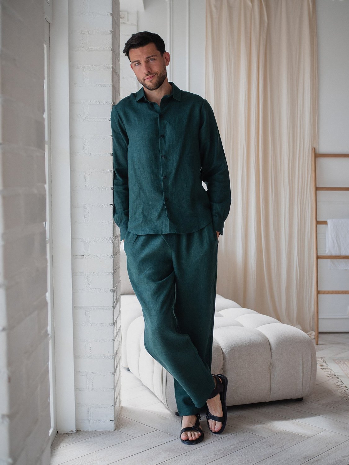 Костюм рубашка, брюки цвет Изумруд  (можно купить отдельно)