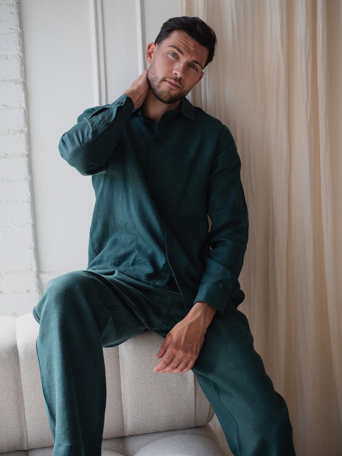 Костюм рубашка, брюки цвет Изумруд  (можно купить отдельно)