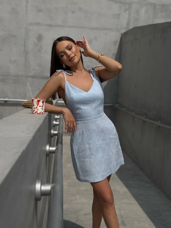 Платье Petra с открытой спиной цв.голубой - в фирменном магазине спортивной одежды Brillante.by