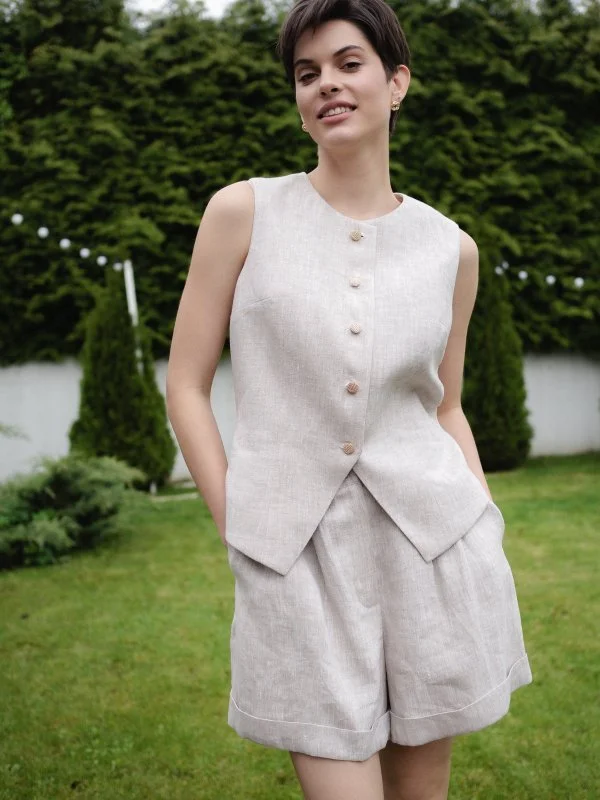 Жилет с круглым горлом цвет натуральный - в фирменном магазине спортивной одежды Brillante.by