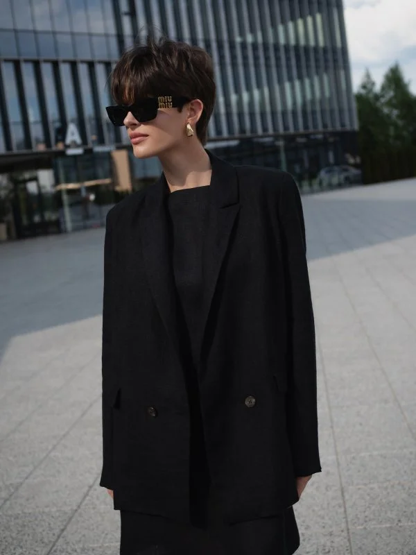 Жакет двубортный цвет чёрный - в фирменном магазине спортивной одежды Brillante.by