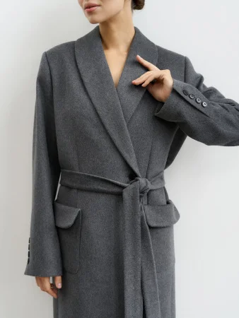 Купить Пальто-халат (шерсть 100%) цв.серый в фирменном магазине спортивной одежды Brillante.by