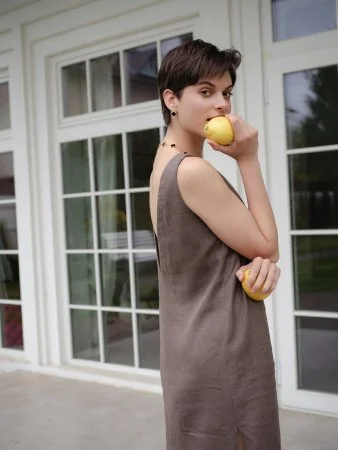 Купить Платье с V-образным вырезом цвет Шоколад в фирменном магазине спортивной одежды Brillante.by