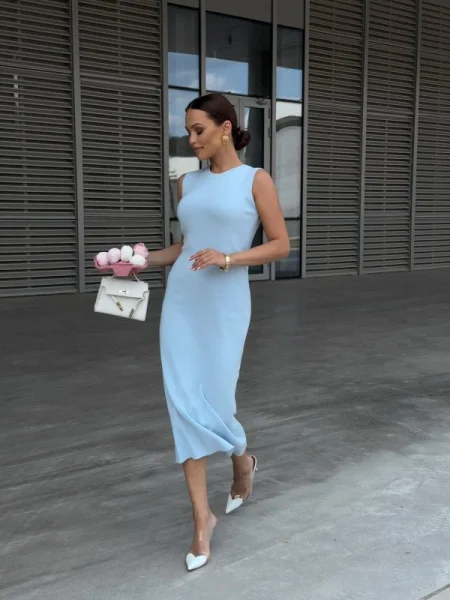 Платье трикотажное CHIC цв. изысканный голубой - в фирменном магазине спортивной одежды Brillante.by