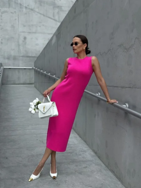 Платье трикотажное CHIC цв. ослепительный розовый - в фирменном магазине спортивной одежды Brillante.by