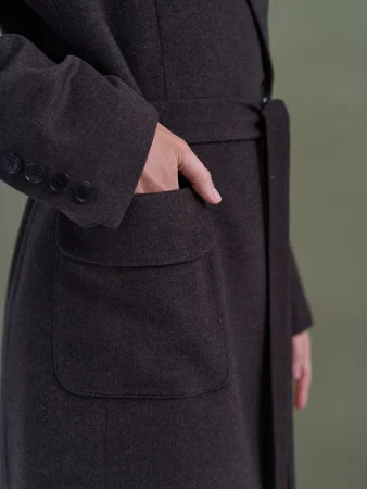 Купить Пальто-халат (шерсть/кашемир) цв. коричневый в фирменном магазине спортивной одежды Brillante.by