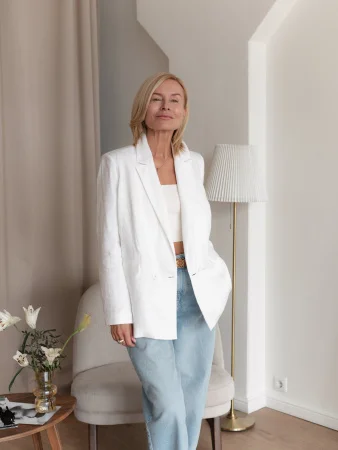 Купить Жакет двубортный цвет белый в фирменном магазине спортивной одежды Brillante.by