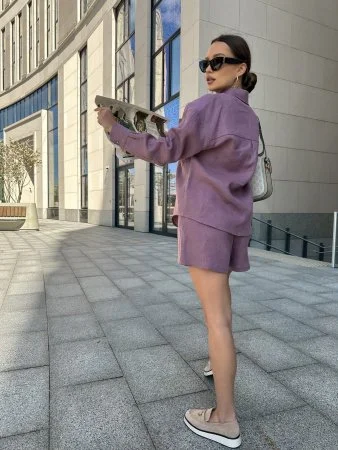 Купить Рубашка льняная цвет CИРЕНЬ в фирменном магазине спортивной одежды Brillante.by