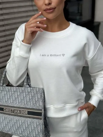 Купить Костюм "I am a BRILLIANT" цвет Молочный в фирменном магазине спортивной одежды Brillante.by