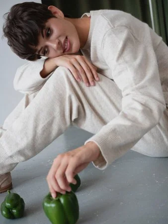 Купить Костюм из ангоровой шерсти цвет БЕЖЕВЫЙ МЕЛАНЖ в фирменном магазине спортивной одежды Brillante.by