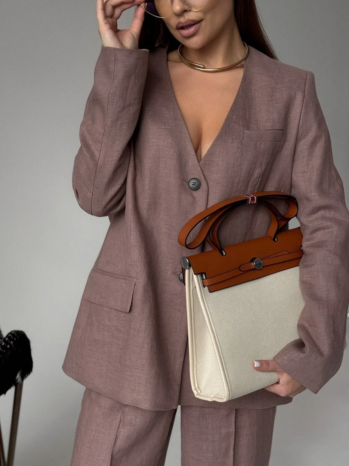 Жакет без воротника цвет Сливочное какао