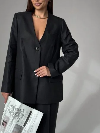 Купить Жакет без воротника цвет Черный в фирменном магазине спортивной одежды Brillante.by