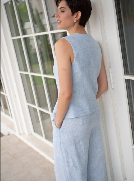 Жилет с круглым горлом цвет голубой - в фирменном магазине спортивной одежды Brillante.by