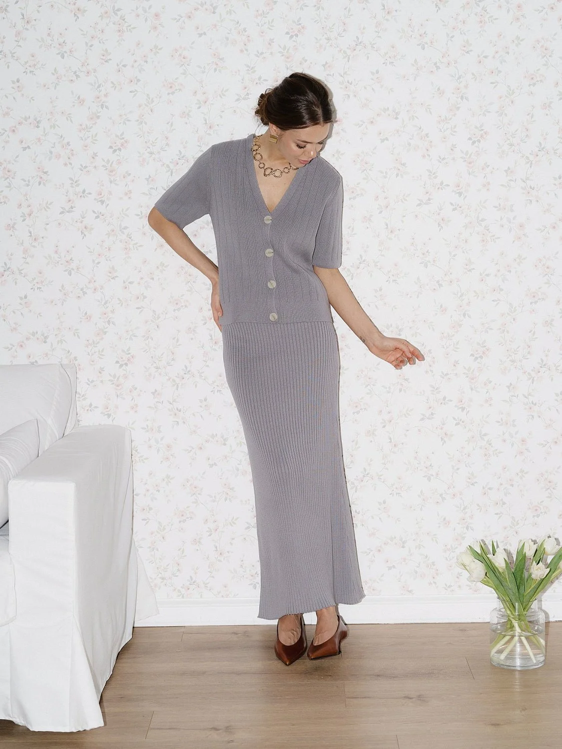 Юбка цв.серый