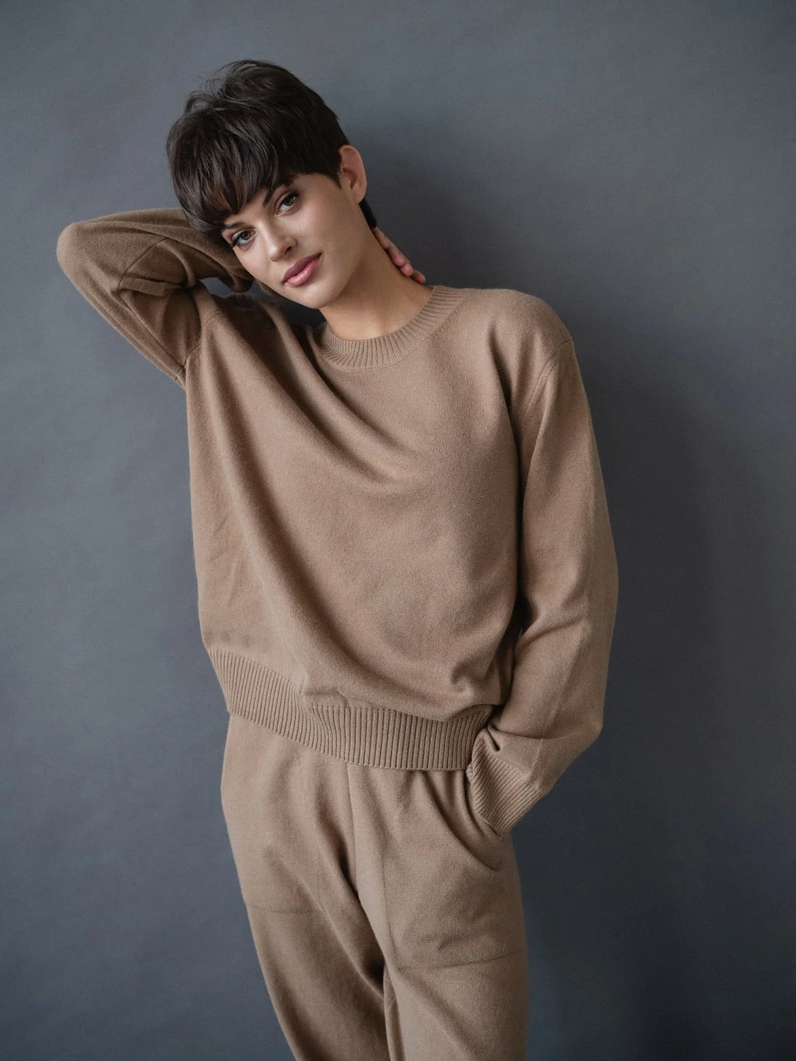 Костюм из ангоровой шерсти цвет КЭМЛ