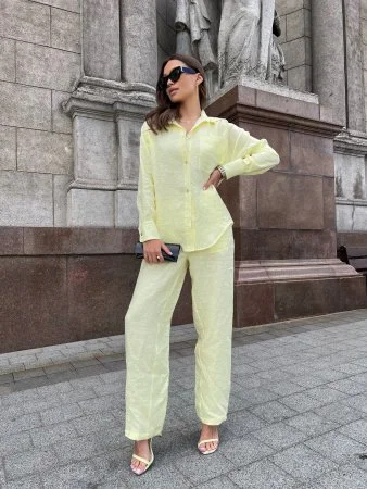 Купить Рубашка льняная цвет ЛИМОНАД в фирменном магазине спортивной одежды Brillante.by