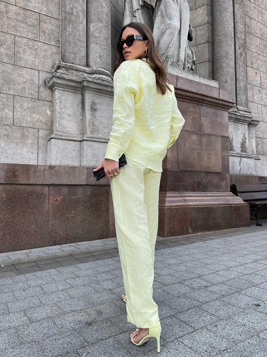 Рубашка льняная цвет ЛИМОНАД