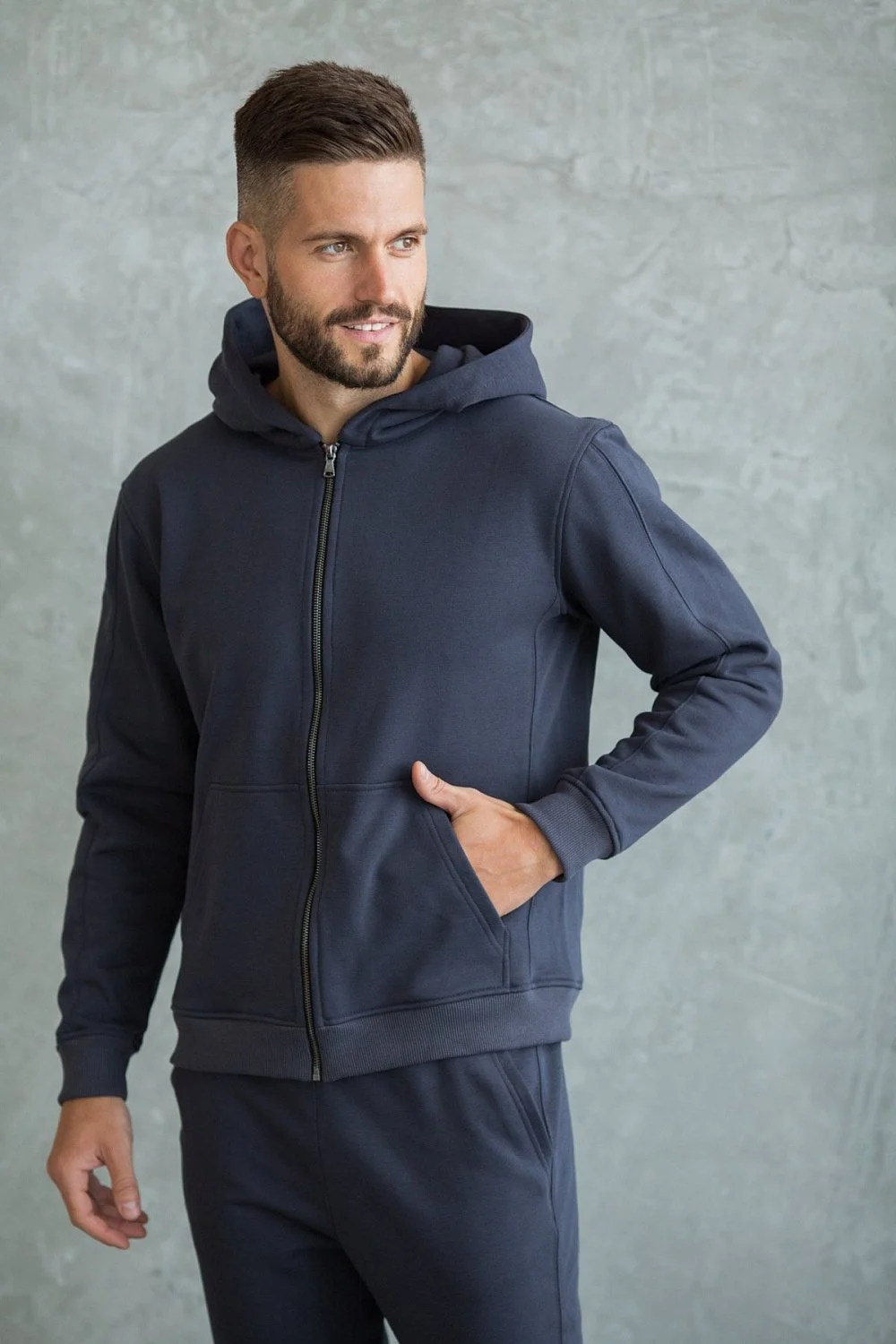 Костюм спортивный мужской на молнии цвет Графит