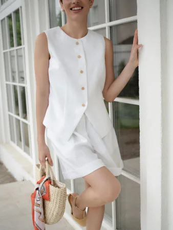 Купить Жилет с круглым горлом цвет белый в фирменном магазине спортивной одежды Brillante.by