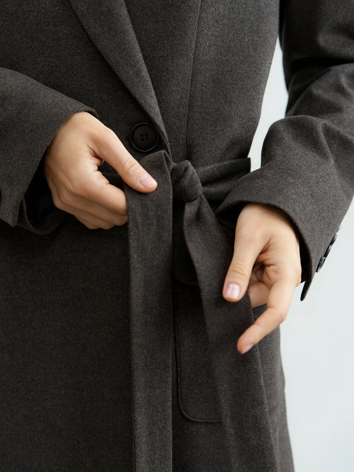 Пальто-халат (шерсть/кашемир) цв. коричневый