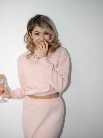 Купить Костюм ангоровый "Алло Галочка" цвет персиков-Розовый в фирменном магазине спортивной одежды Brillante.by