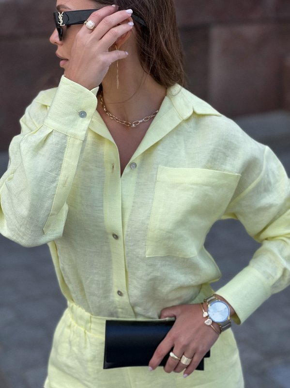 Рубашка льняная цвет ЛИМОНАД - в фирменном магазине спортивной одежды Brillante.by