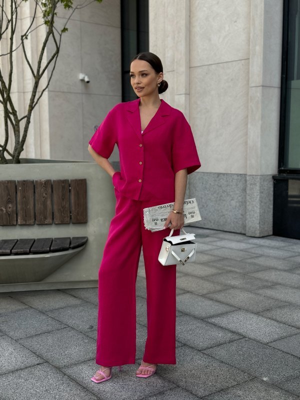 Костюм с рубашкой с укороченным рукавом цвет Фуксия - в фирменном магазине спортивной одежды Brillante.by