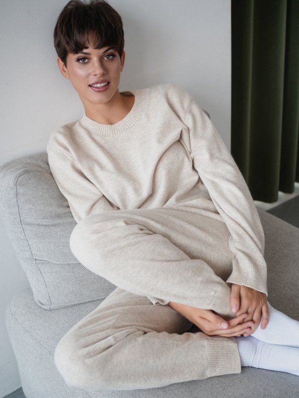 Костюм из ангоровой шерсти цвет БЕЖЕВЫЙ МЕЛАНЖ - в фирменном магазине спортивной одежды Brillante.by