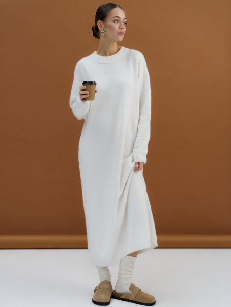 Платье ангоровое цвет Молочный - в фирменном магазине спортивной одежды Brillante.by