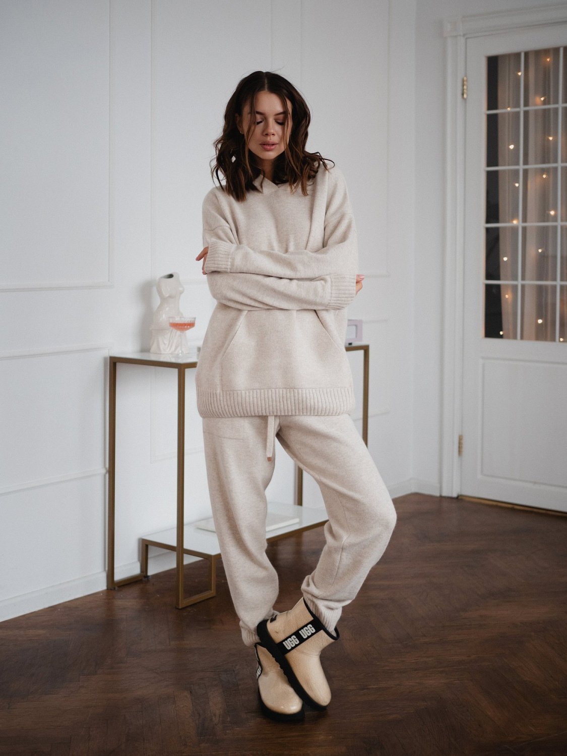 Костюм из ангоры цвет НАТУРАЛЬНЫЙ (двойная вязка)