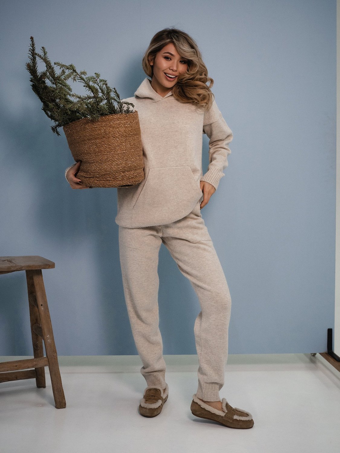 Костюм из ангоры цвет НАТУРАЛЬНЫЙ (двойная вязка)