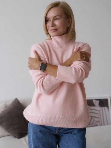 Свитер из ангоровой шерсти цвет персиково-розовый - в фирменном магазине спортивной одежды Brillante.by