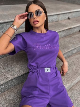 Купить Костюм женский с шортами Фиолетовый в фирменном магазине спортивной одежды Brillante.by